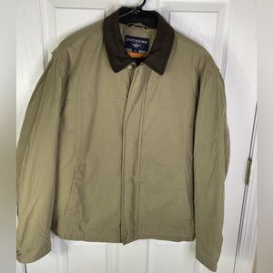 Dockers Men's Tan Stain Defender Lined Front Zip Jacket Size Medium